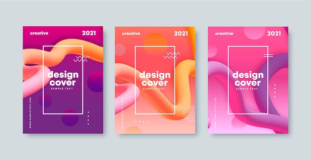 Gradient abstract shapes cover collection