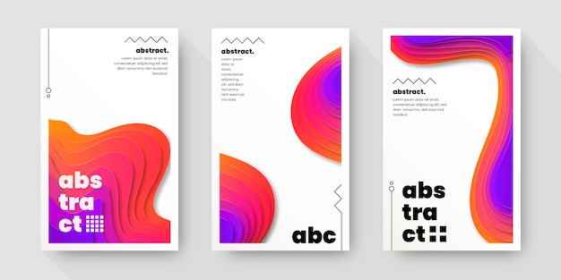 Free Vector gradient abstract shapes cover collection