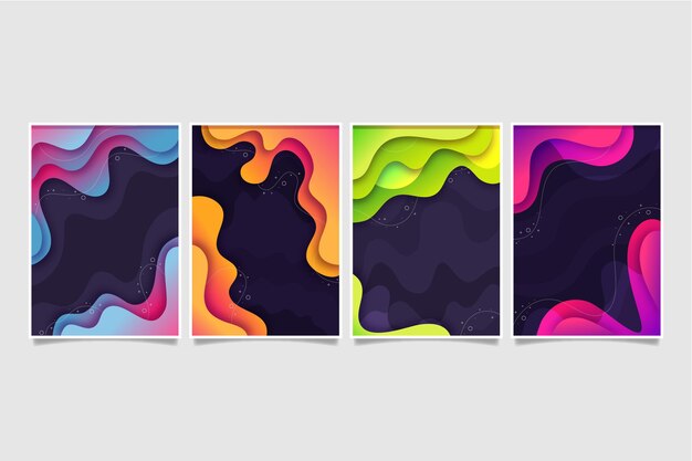 Gradient abstract shapes cover collection