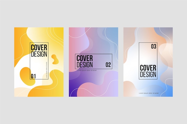 Gradient abstract shapes cover collection