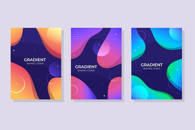 Gradient abstract shapes cover collection