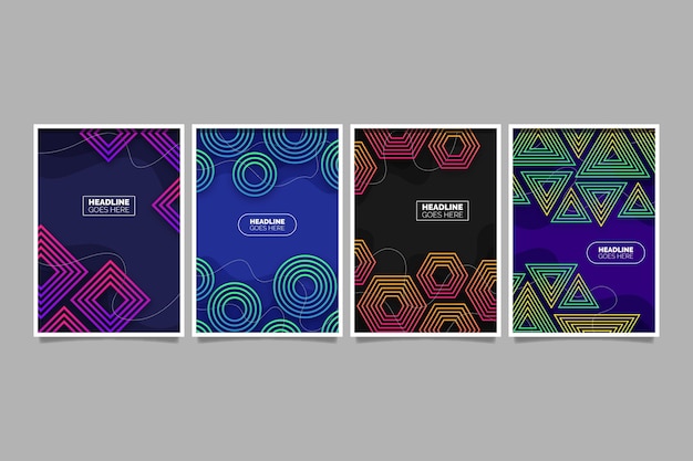 Free Vector gradient abstract shapes cover collection