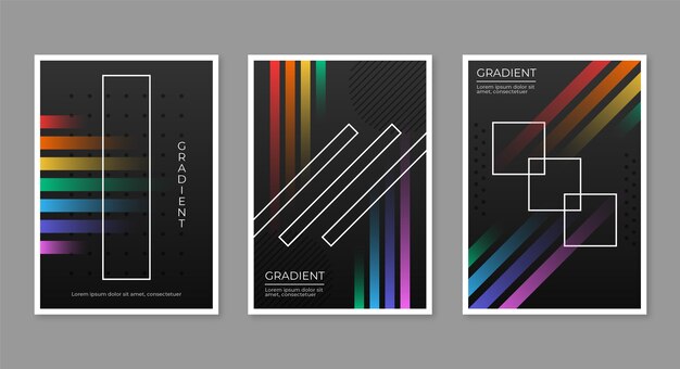 Gradient abstract shapes cover collection