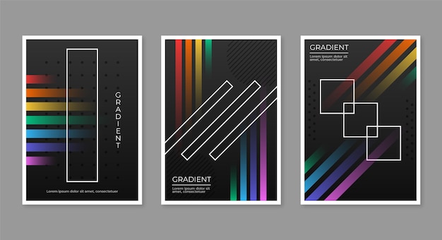 Gradient abstract shapes cover collection