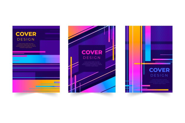 Gradient abstract shapes cover collection