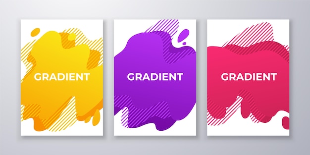 Gradient abstract shapes covers pack