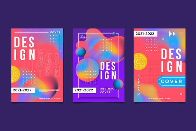 Gradient abstract shapes covers pack