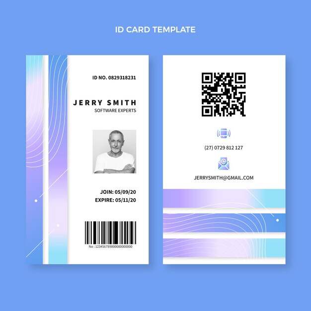 Gradient abstract technology id card