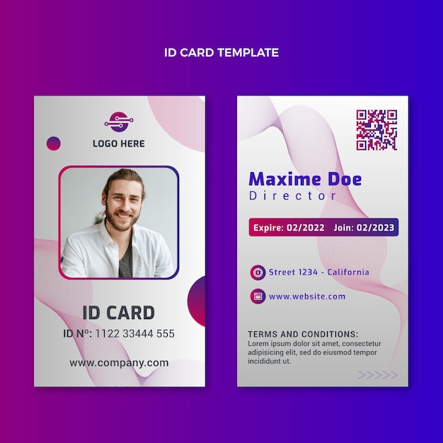 Gradient abstract technology id card