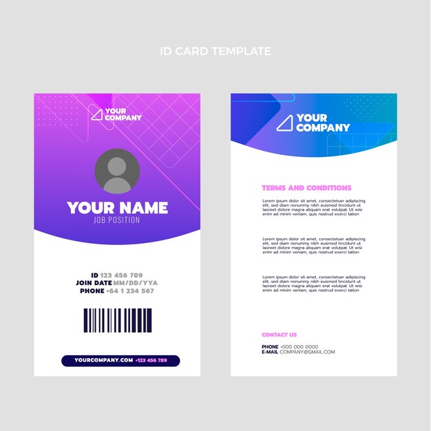 Gradient abstract technology id card