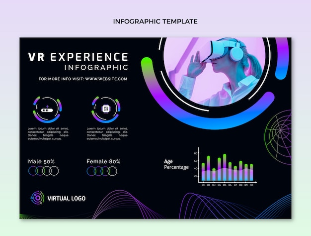 Free Vector gradient abstract technology infographic template