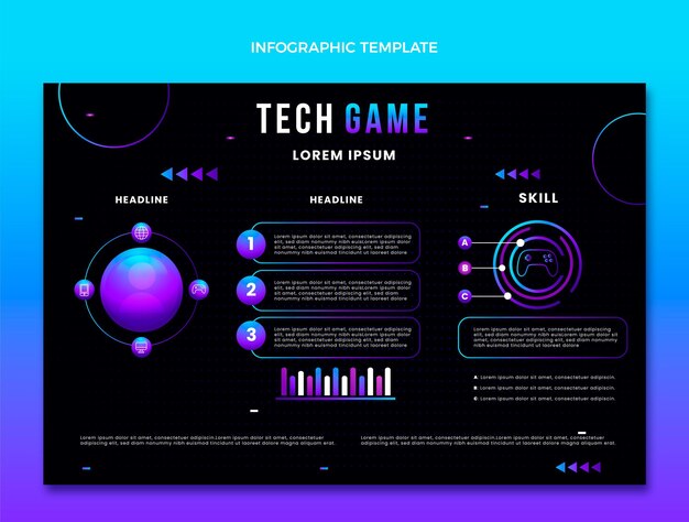 Gradient abstract technology infographic