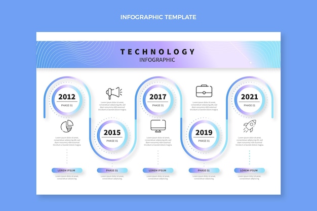 Gradient abstract technology infographic