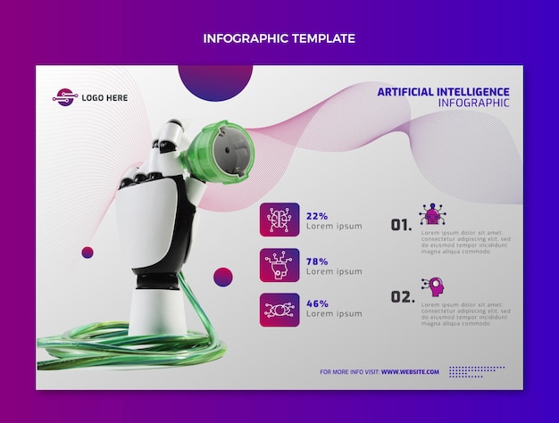 Gradient abstract technology infographic