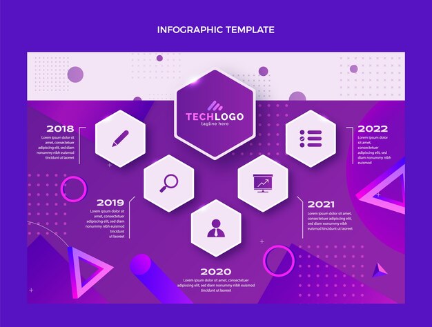 Gradient abstract technology infographic