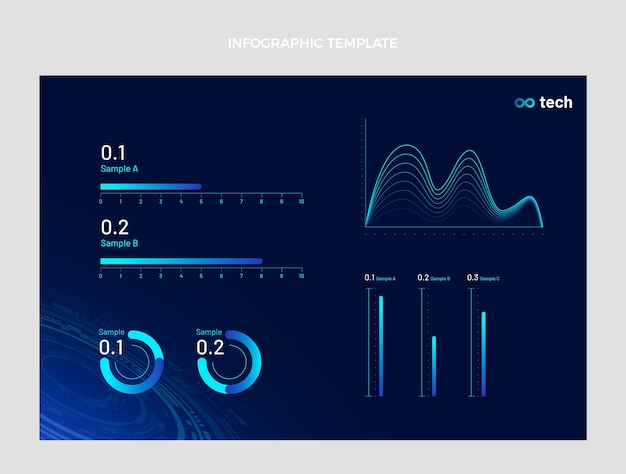 Free vector gradient abstract technology infographic