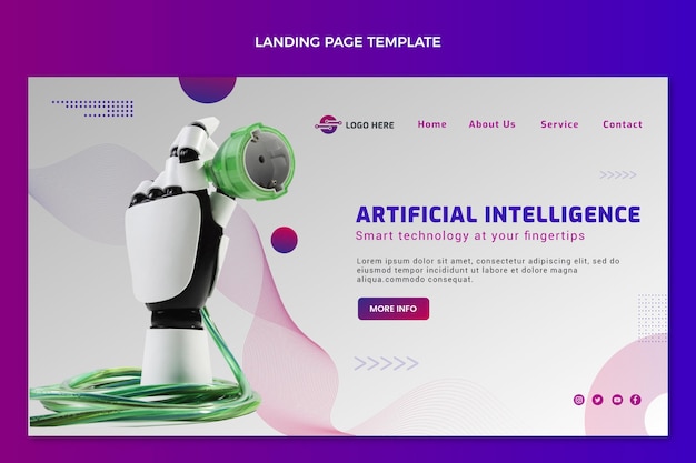 Free Vector gradient abstract technology landing page