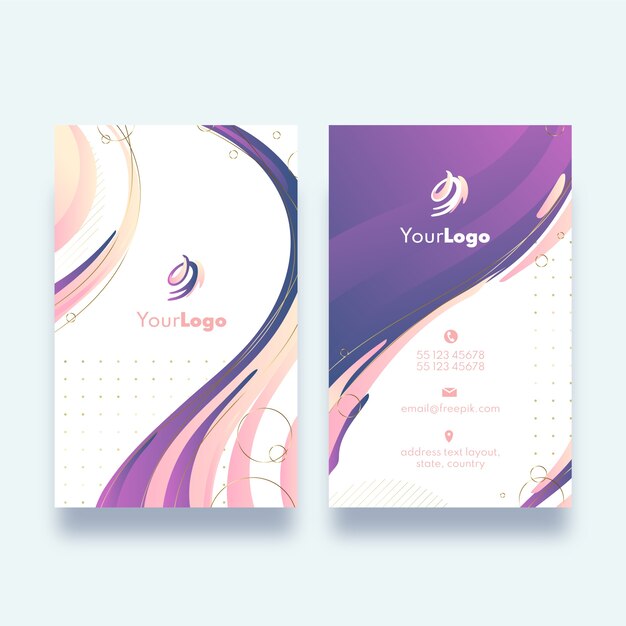 Gradient abstract vertical business card template