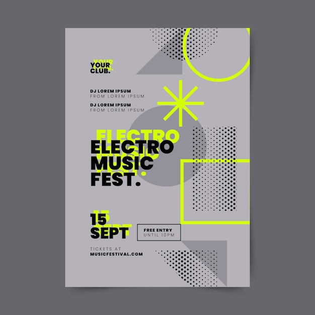 Gradient abstract vertical music fest poster template