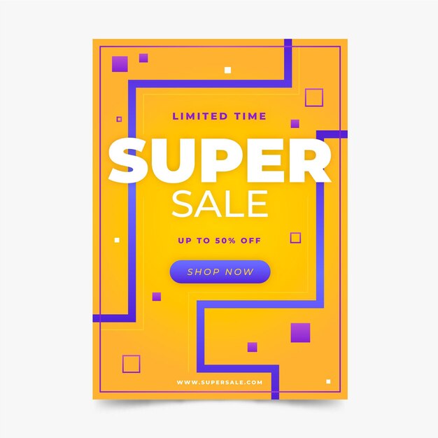 Gradient abstract vertical sale poster template