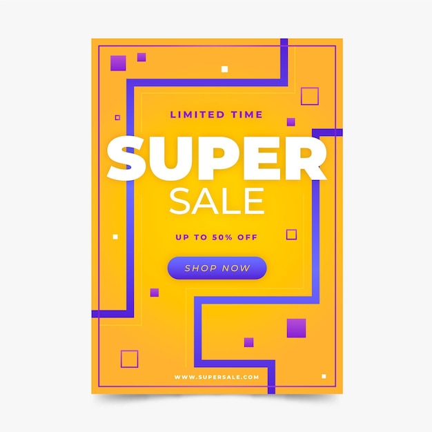 Gradient abstract vertical sale poster template