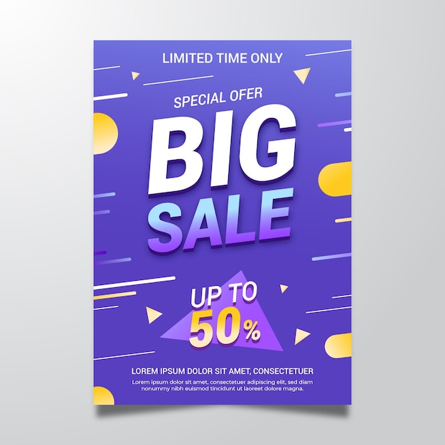 Gradient abstract vertical sale poster template