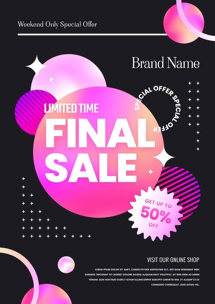 Gradient abstract vertical sale poster template