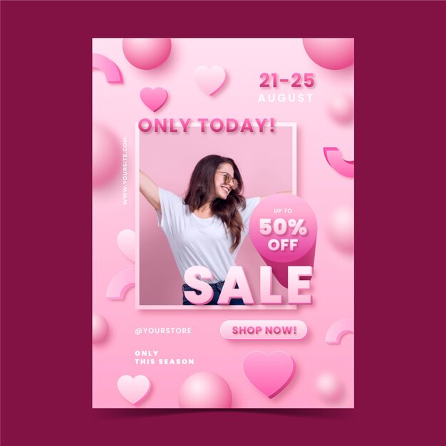 Gradient abstract vertical sale poster template