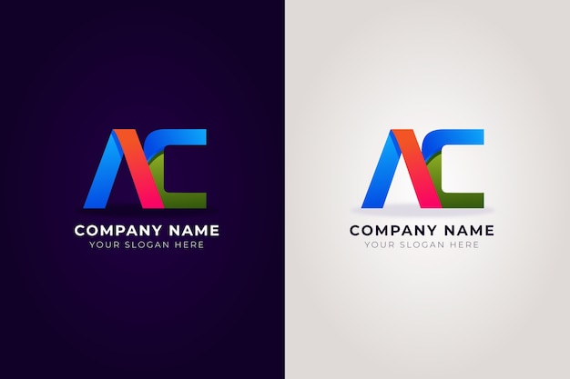 Free vector gradient ac logo design