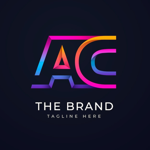 Free vector gradient ac logo design