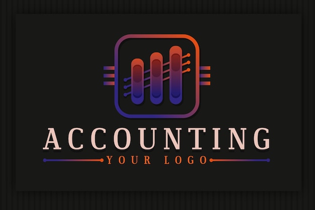 Gradient accounting logo with chart