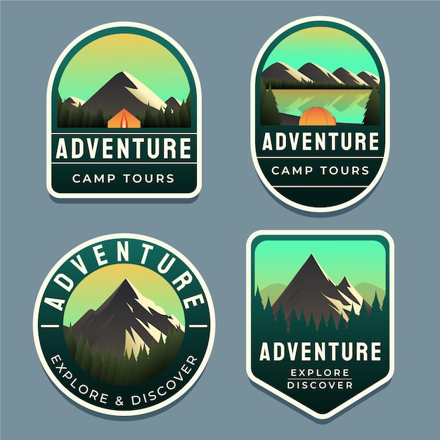 Gradient adventure badges collection