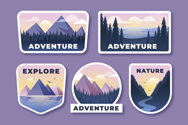 Gradient adventure badges collection