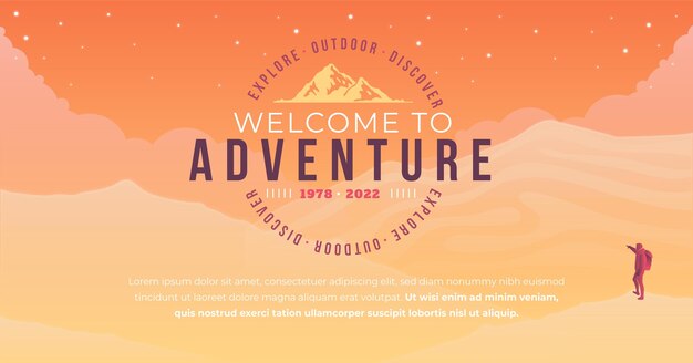 Gradient adventure social media post template