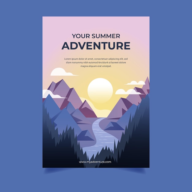 Gradient adventure vertical flyer template