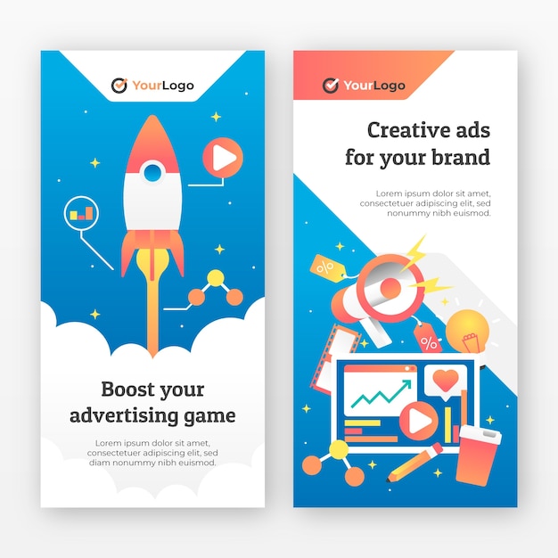 Gradient advertising agency banner design