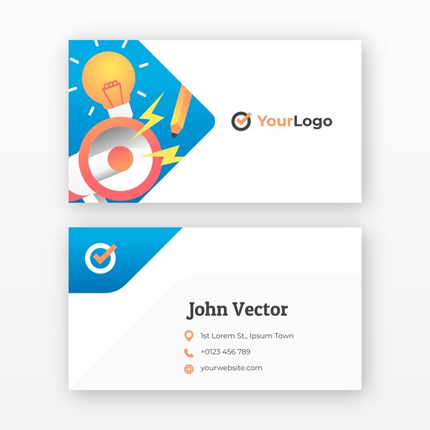 Gradient advertising agency business card design