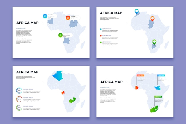 Free Vector gradient africa map infographic