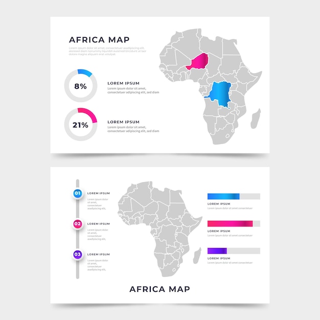 Free Vector gradient africa map infographic