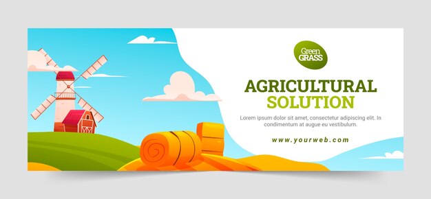 Free Vector gradient agriculture company facebook cover