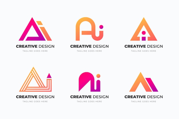 Free vector gradient ai logo collection