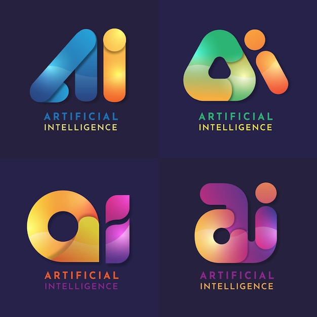 Free Vector gradient ai logo template collection