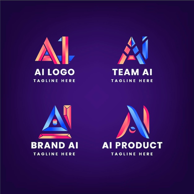 Gradient ai logo template pack