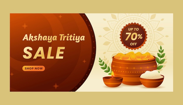 Free Vector gradient akshaya tritiya horizontal banner template