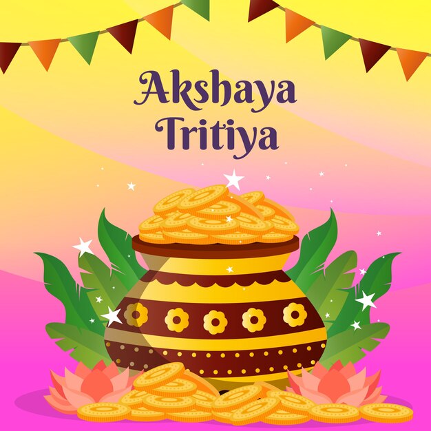 Gradient akshaya tritiya illustration