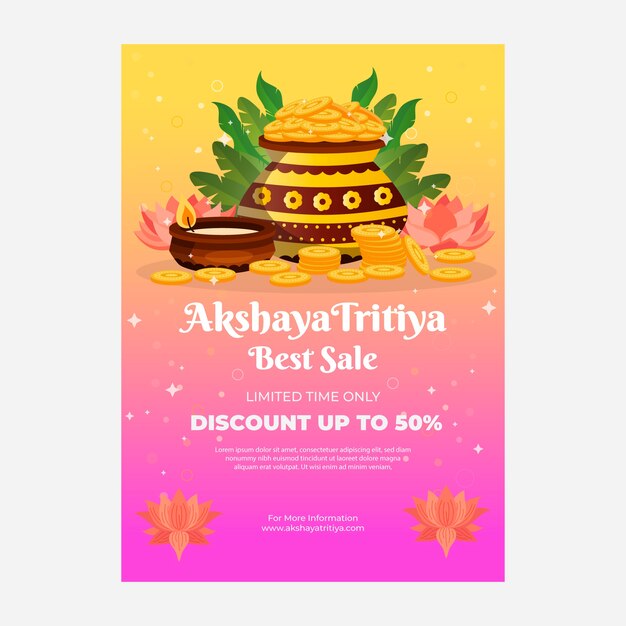 Gradient akshaya tritiya sale poster template