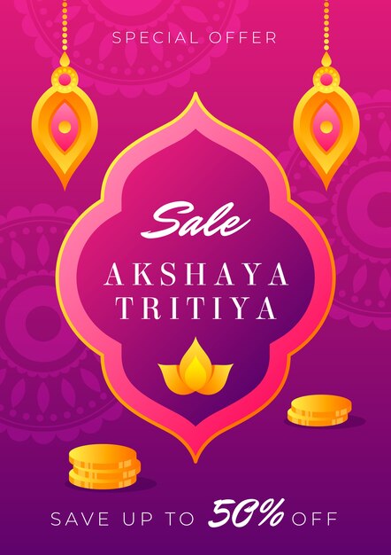 Gradient akshaya tritiya sale vertical poster template