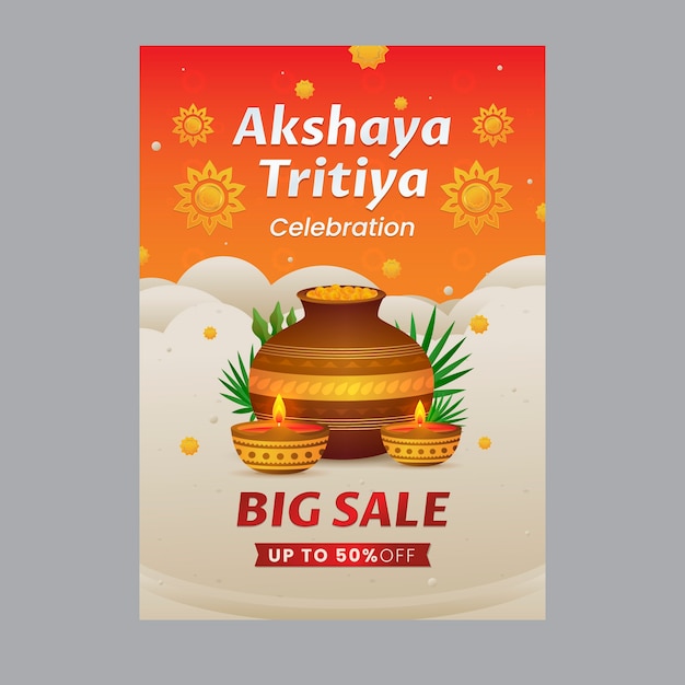 Gradient akshaya tritiya sale vertical poster template