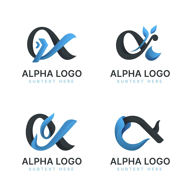 Free vector gradient alpha logos pack