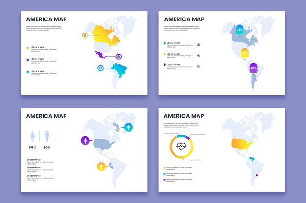 Gradient america map infographic